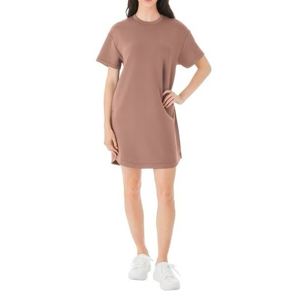 Member's Mark Women's Short Sleeve Sandwash Dress (Brown, M)